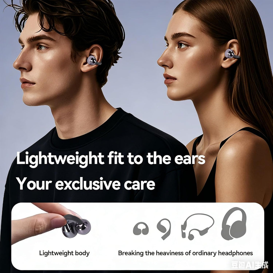 LICAEVEY Von Schmuck Inspirierte Clip-On-Ohrhörer, Modische Ohrkopfhörer mit Bluetooth 6.0 ANC, Kabe