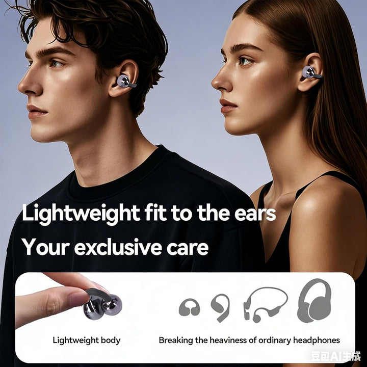 Cuifati Ohrclips im Schmuck-Design, Bequeme offene Clip-Kopfhörer, kabellose Bluetooth 5.4 Ohrklemme