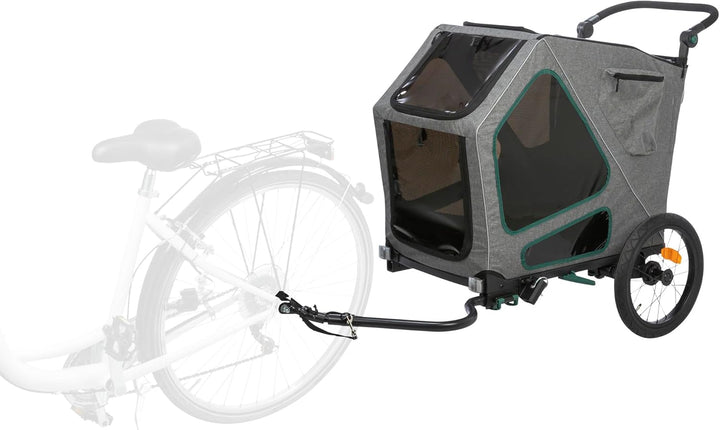 Trixie Dog Trailer for Bicycles 16.1 × 21.3 × 24.4 inches up to 55.1 lbs – Suspended Dog Bike Traile