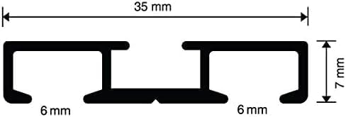 Garduna 240cm | schwarz | Gardinenschiene Vorhangschiene| Aluminium | 1- oder 2-läufig 240cm (2x120c