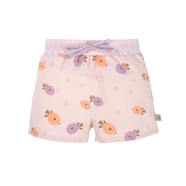 LÄSSIG Baby Kinder Badehose kurz mit UV-Schutz und integrierter Schwimmwindel/Boardie Shorts, Rosa 9