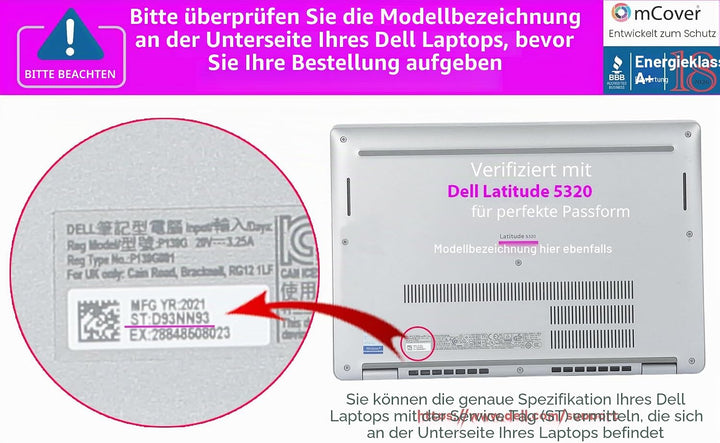 mCover Nur kompatibel mit 2021 ~ 2022 13,3 Zoll Dell Latitude 5320 5330 2-in-1 Windows Laptop Notebo