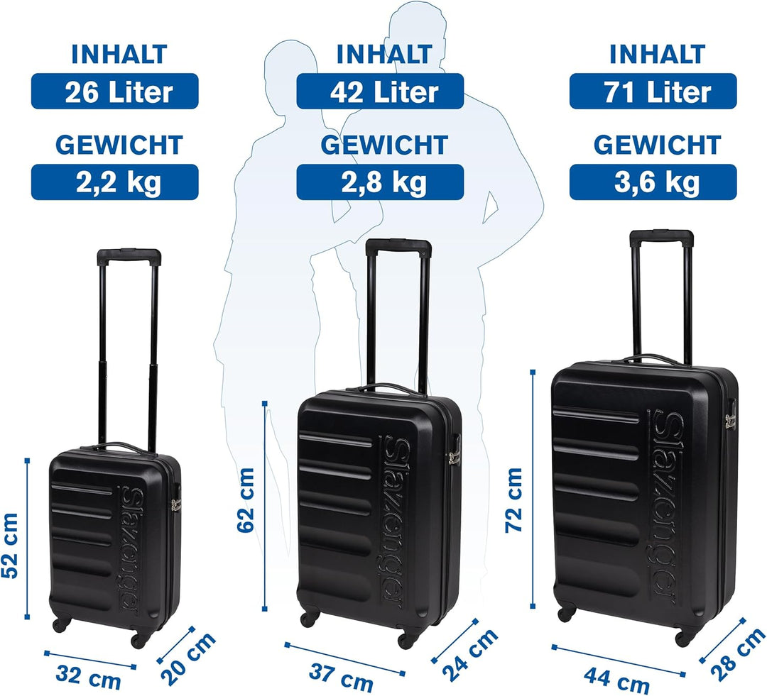 Slazenger Kofferset - Kofferset 3-Teilig Hartschale - ABS Material - Koffer set - Reisekoffer Set -