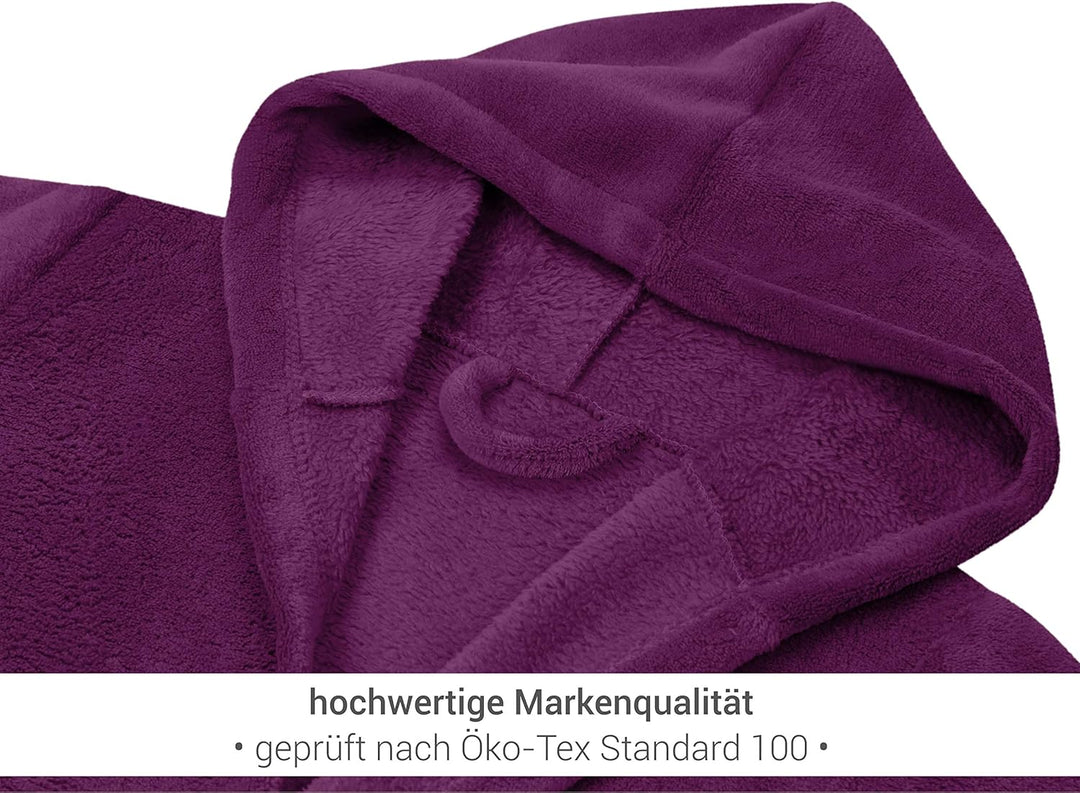 Kinder Bademantel - Kuschelfleece für Jungen u Mädchen 1522.2202 3-5 Jahre beere, 3-5 Jahre beere