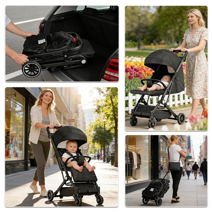 Kinderbuggy, Kinderwagen mit Sonnenschirm, Kinderwagen Zusammenklappbar, Buggy mit Liegefunktion, Ka