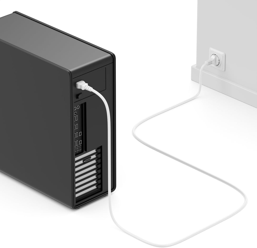 deleyCON 15m Kaltgerätekabel Netzkabel Stromkabel Kaltgeräte Strom Kabel Schutzkontakt Stecker Typ F