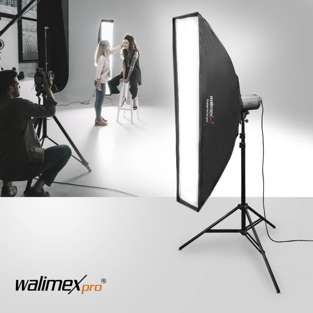 Walimex pro Studio Line Striplight SB QA für Aurora/Bowens/Walimex pro – Softbox, Fläche 30x140cm, 4