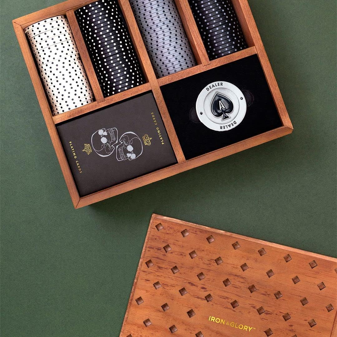 Iron And Glory Hochwertiges Poker-Set, Braun, 18.6 x 21.6 x 7.5cm, IAGDMH
