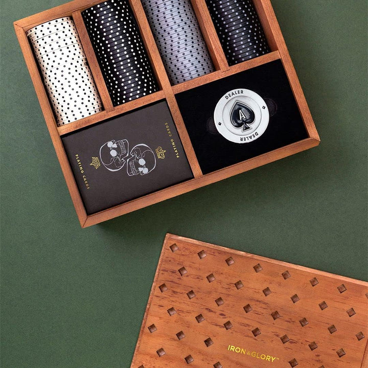 Iron And Glory Hochwertiges Poker-Set, Braun, 18.6 x 21.6 x 7.5cm, IAGDMH