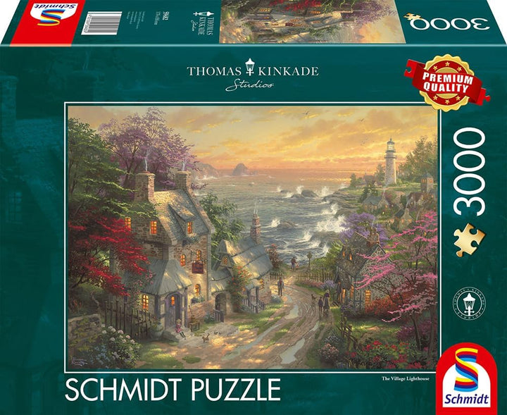 Schmidt Spiele 59482 Thomas Kinkade, Dörfchen am Leuchtturm, 3000 Teile Puzzle
