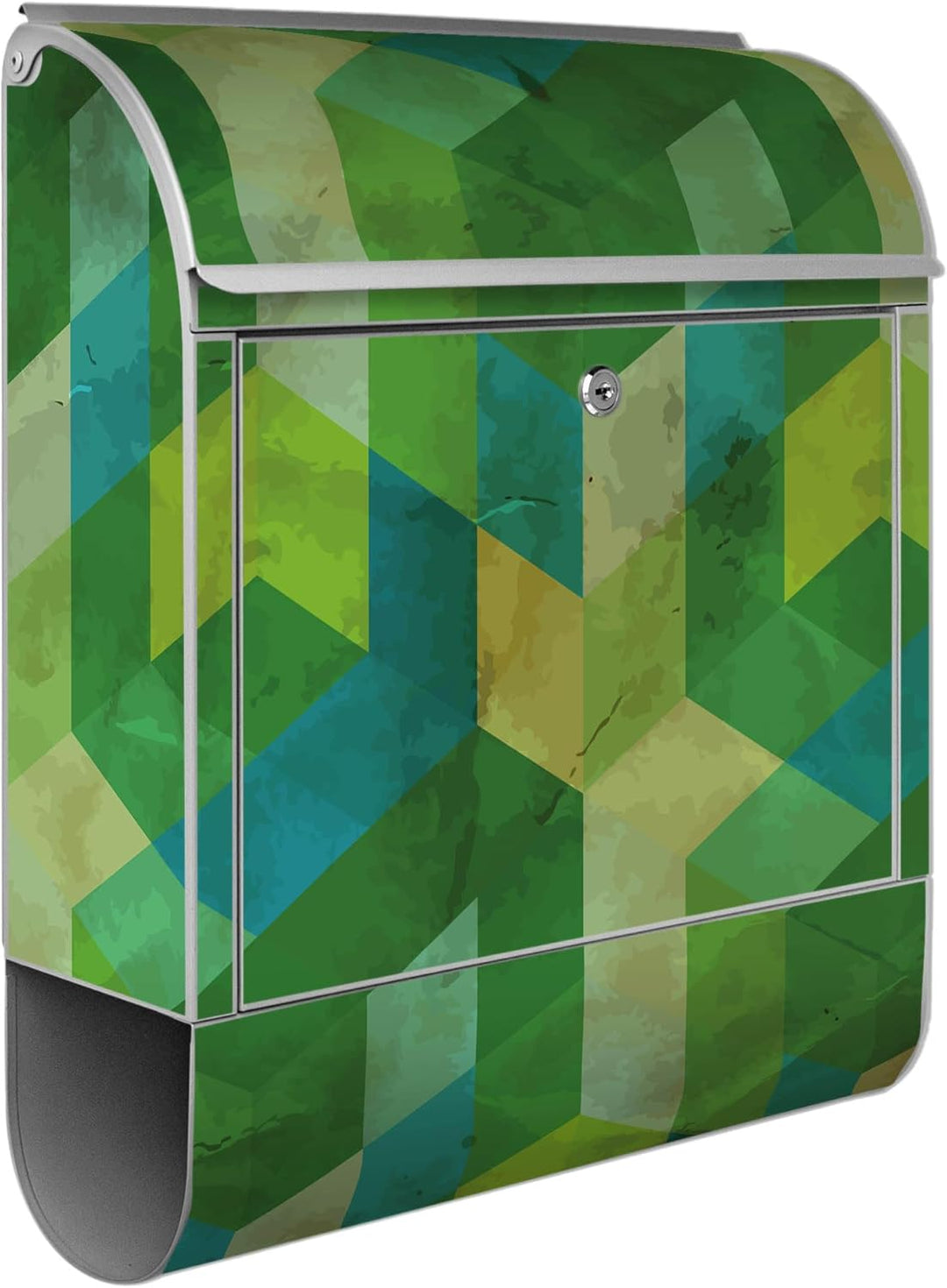 banjado Design Briefkasten personalisiert 38,5x46,5x13cm & 2 Schlüssel - Briefkasten Stahl Weiss Zei