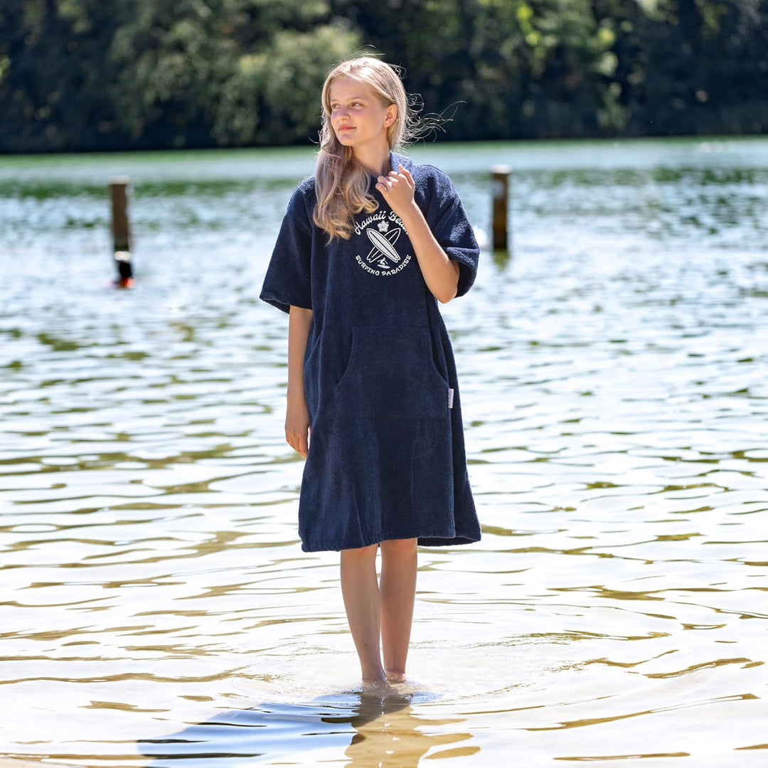 HOMELEVEL Badeponcho für Kinder und Teenager - Poncho Handtuch für Strand Schwimmbad - Surfponcho mi