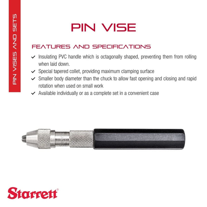 Starrett 166C Schraubstock mit isoliertem achteckigem Griff, Bereich 0,050"-0,125"