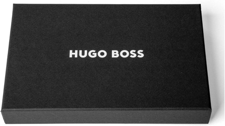 Hugo Boss Businessmappe Herringbone Konferenzmappe A5 aus veganem Leder in der Farbe Schwarz, Masse: