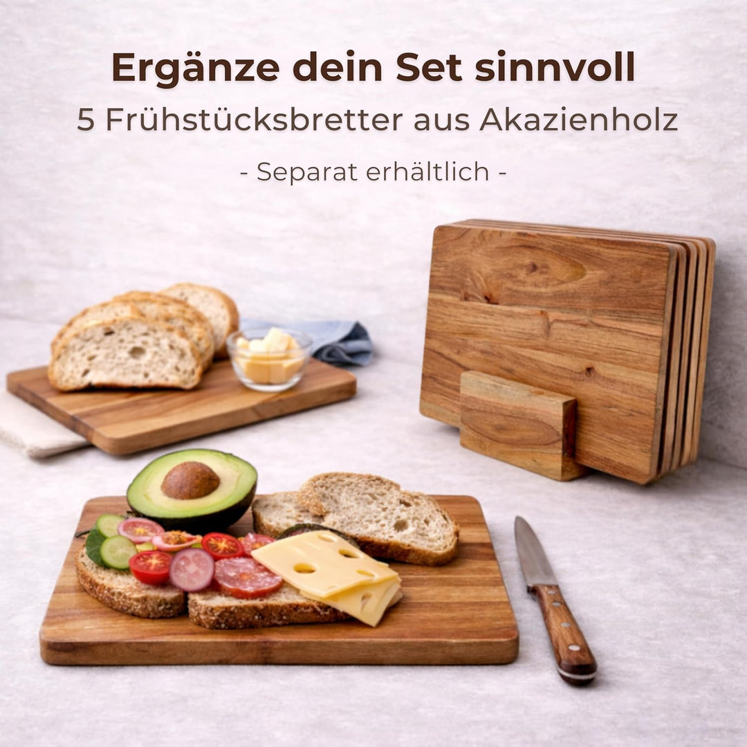 Schneidebrett Holz Set (3er) aus Akazienholz (40x33 / 35x28 / 28x20 cm) - Schneidebretter für die Kü