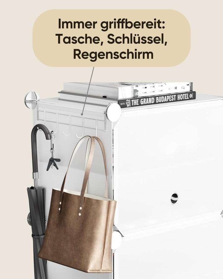Sekey Schuhschrank 6 Fächer aus PP – Selbstaufbau mit Hammer – Grosses Schuhregal für Familie (84x31