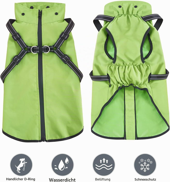 Hunde Regenmantel Wasserdichter Hunde Kapuzenpullover Reflektierender Hunde Regenmantel mit Kapuze V