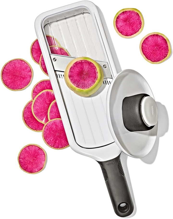 OXO Good Grips Präzisions-Hand-Gemüsehobel - Kompaktes einstellbares Schneidgerät mit 5 Klingeneinst