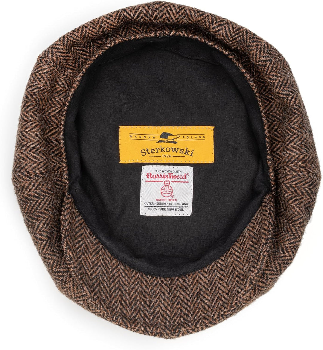 Sterkowski Peaky | 100% Harris Tweed Schiebermütze für Herren und Damen | Warm Komfortabel Newsboy C