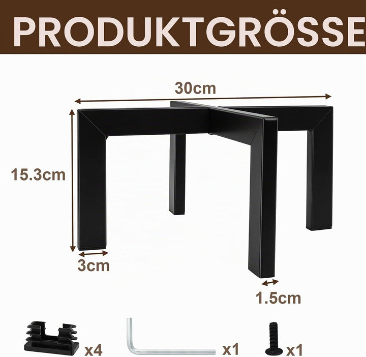 Pflanzenständer, Blumenständer Pflanzenhocker, Erhöhungsständer 19cm Höhe Metall Schwarz Stabil für