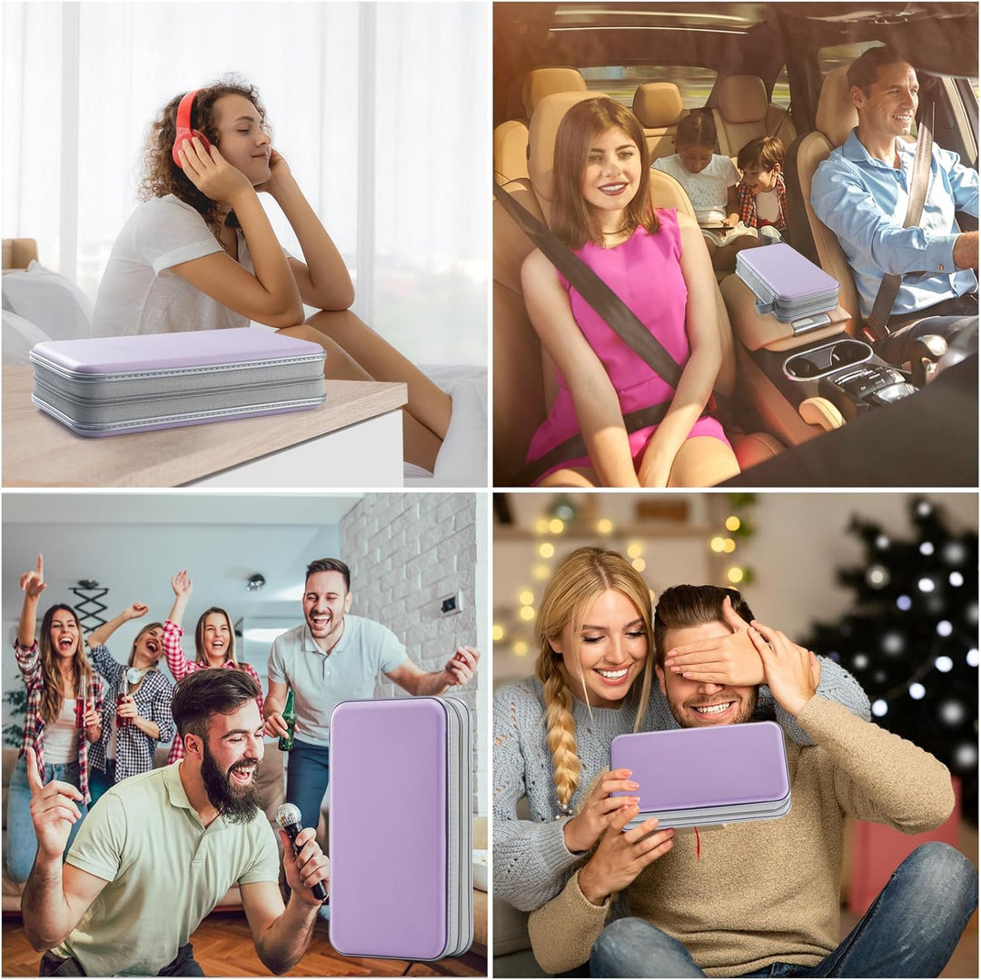 UENTIP CD-Hülle mit 96 Kapazitäten,tragbare DVD-Hülle aus Hartplastik,CD-Organizer, Brieftasche,schü