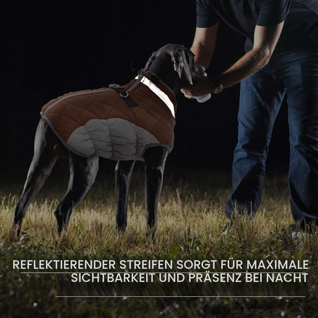 Kuoser Hundejacke Für Grosse Hunde - Wasserdichter Wintermantel Mit Geschirr, Warme Winterweste, Hun