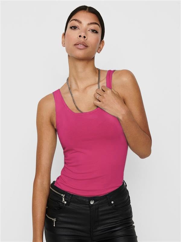 VERO MODA Damen VMMAXI My Soft Long Tank TOP GA S 3er Pack (Bumblebee, Cabaret, Caneel Bay), S 3er P