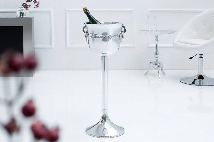 Riess Ambiente eleganter Sektkühler Champagne 75cm Silber poliert Flaschenkühler Flaschenhalter Flas