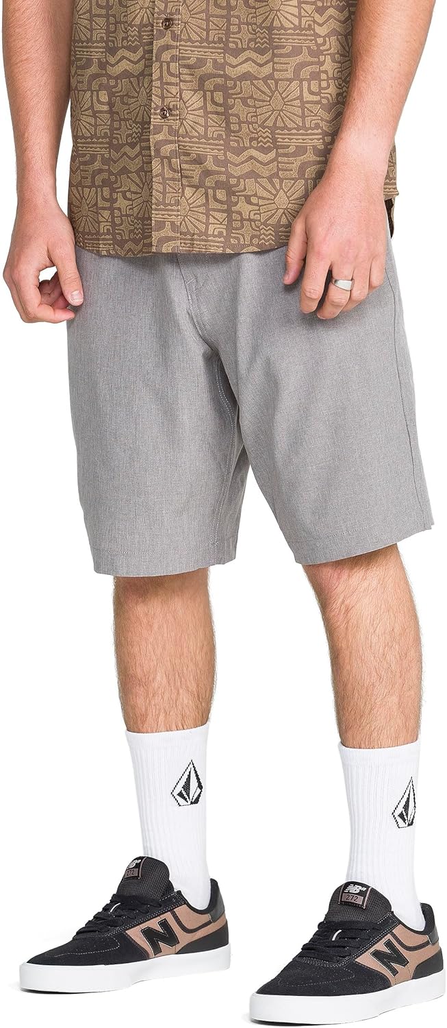 Volcom Herren Lässige Shorts 34 Grau Meliert, 34 Grau Meliert