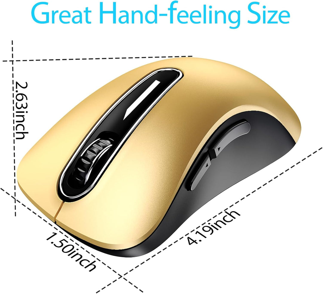 memzuoix Kabellose Maus 2.4GHz, Tragbare Optische Wireless Maus 1400 DPI mit Mini-USB-Empfänger, 5 T