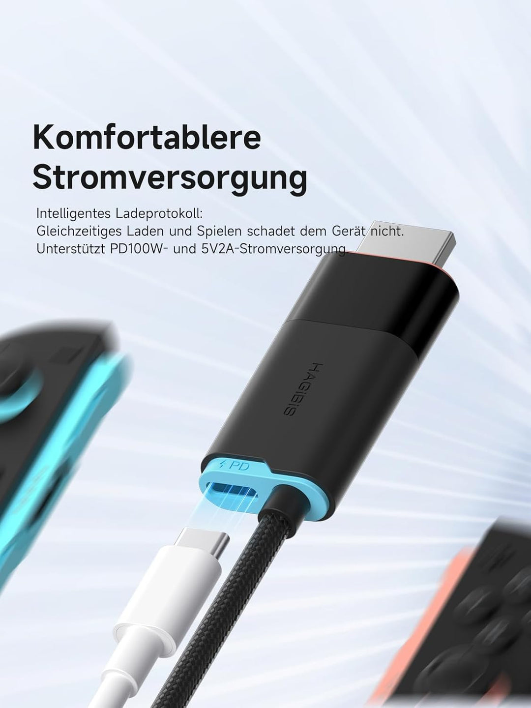 Hagibis Switch2 Dock für Nintendo Switch 1/2 & Switch OLED, USB-C-zu-HDMI-Kabeladapter mit 4K@60Hz,