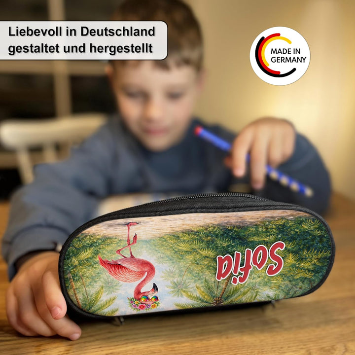 Federmäppchen mit Name personalisiert, rosa, türkis blau Stiftebox Federtasche, Geschenkidee Schulan