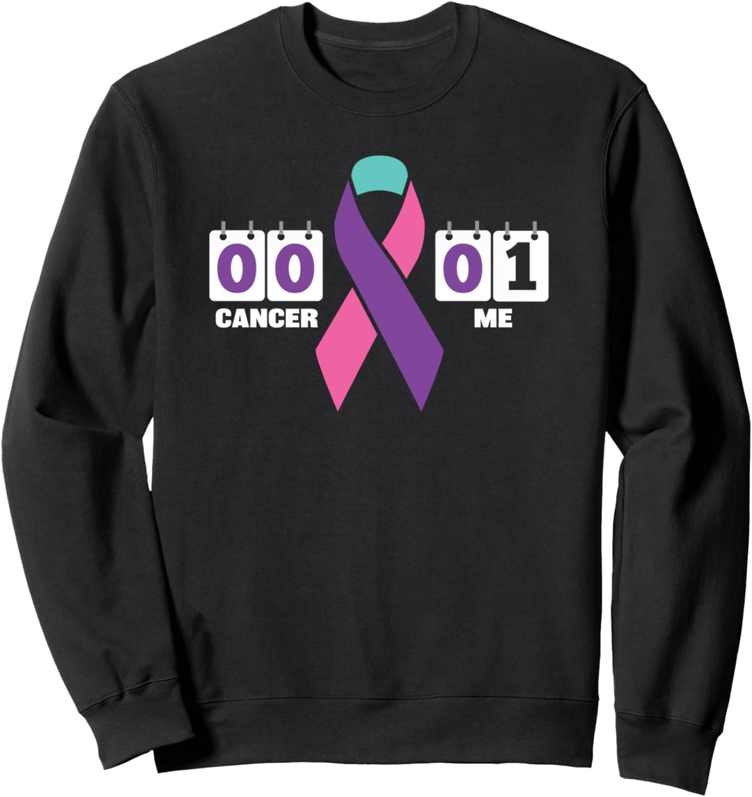 Cancer 0 me 1 thyroid cancer ribbon thyroid cancer awareness Sweatshirt