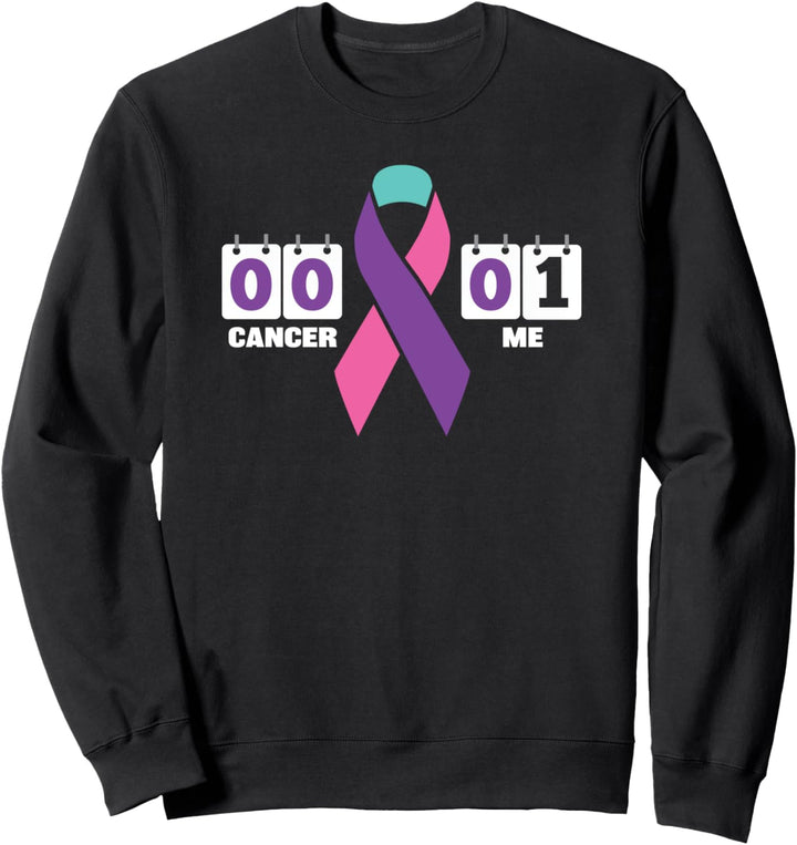 Cancer 0 me 1 thyroid cancer ribbon thyroid cancer awareness Sweatshirt