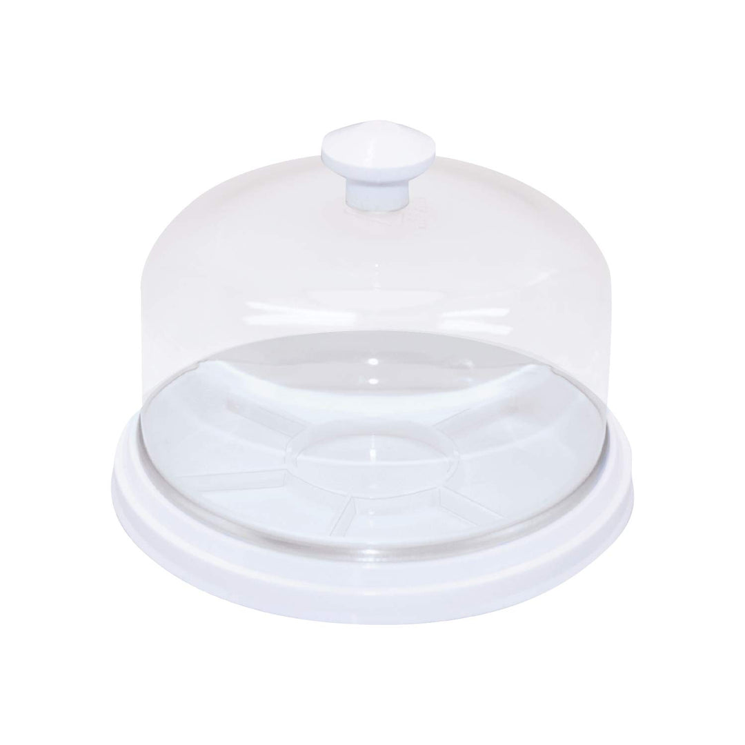 BERGEON 30097-BC Staubschutzglocke, Weiss, Transparent, 6-fache Unterteilung, aus Kunststoff, stapel