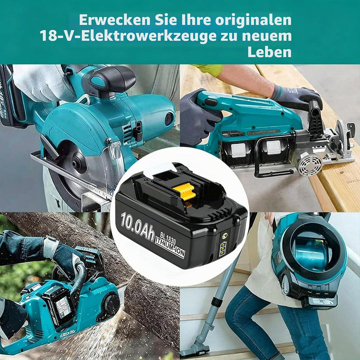 2 x 10.0Ah Akku Ersatzakku für makita akku 18V BL1860B BL1850B BL1840 BL1830 BL1815 BL1845 BL1890 BL