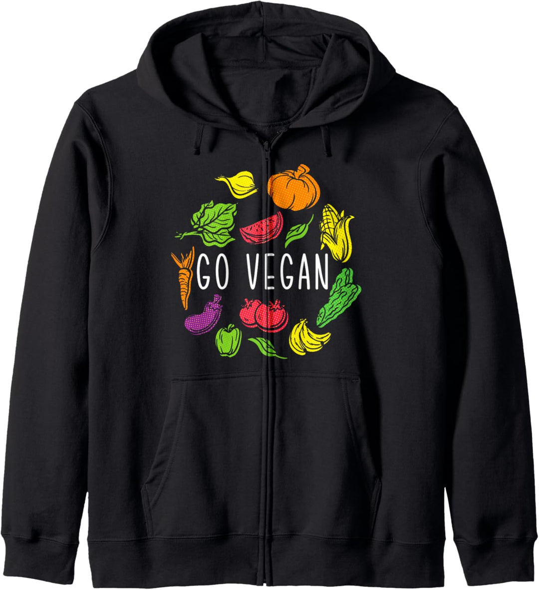 Go Vegan Essen Vegetarisch Veganismus Veganer Kapuzenjacke