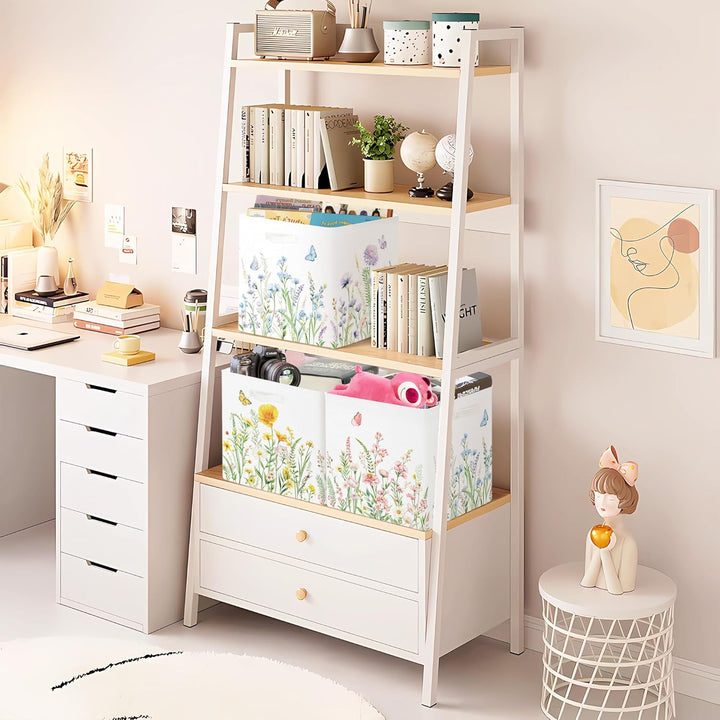 30cm Aufbewahrungsbox 3 Stück Wilde Blume Aufbewahrungskorb Kinder Falt Garten Schmetterling mit Gri
