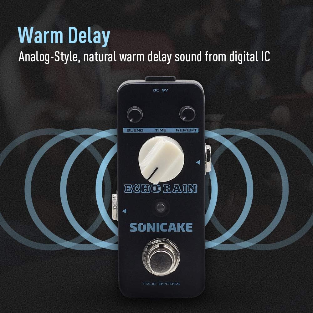 SONICAKE Digital Delay Pedal Echo Rain Gitarre Effektpedal Analog Style Hybrid, Delay