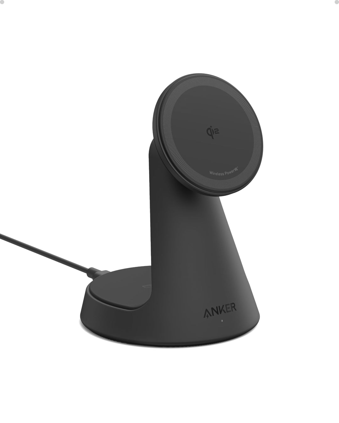 Anker MagGo MagSafe kompatibles 2-in-1 Ladegerät, Qi2 Zertifiziert 15W Schnellladegerät Ständer, Ein