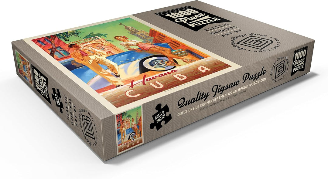 Kuba: Havanna-Schatten, Vintage Poster - Premium 1000 Teile Puzzle - MyPuzzle Sonderkollektion von A