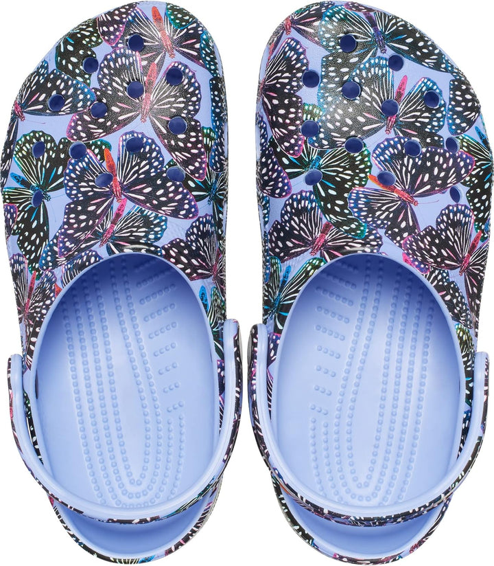 Crocs Unisex Classic Printed Floral ClogsHolzschuh 40/42 EU Moon Jelly Multi Butterfly, 40/42 EU Moo