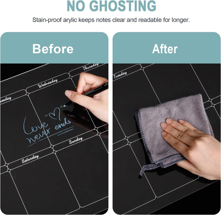 Acrylic Wochenplaner Magnetisch,Wochenplaner abwischbar für Kühlschrank,15.74x11.81 Zoll Wiederverwe