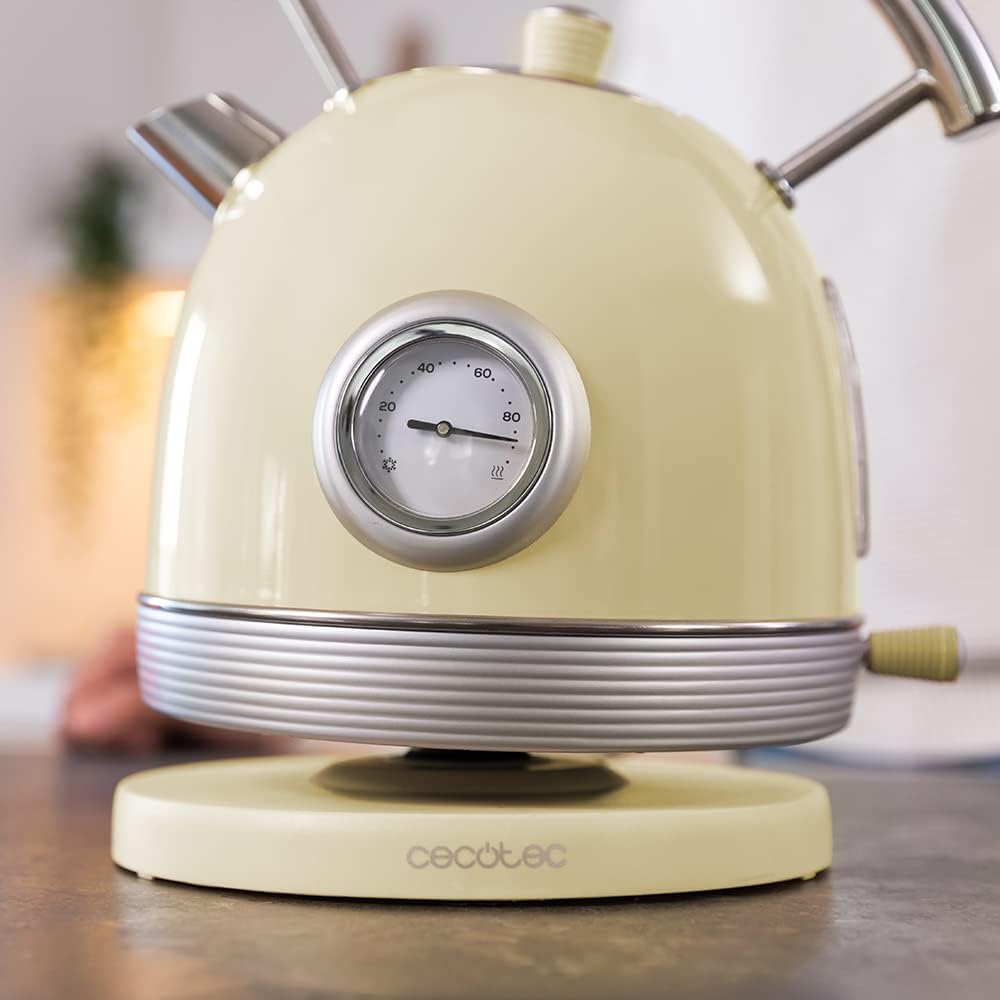 Cecotec ThermoSense 420 Elektrischer Wasserkocher, Gelb, 1, 8 l Fassungsvermögen, 2200 W, Temperatur