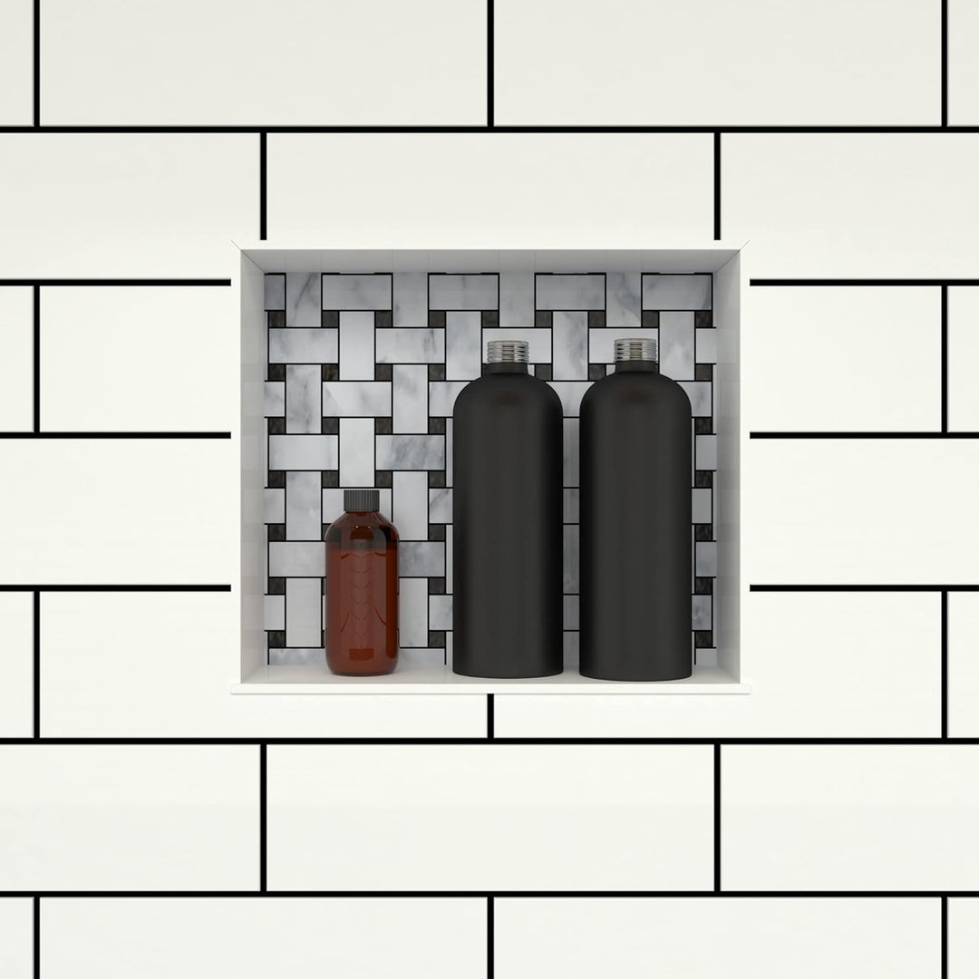 Tile Redi USA Nischen-Einzel-Duschregal, Schwarz, EIN Innenregal, 40,6 cm Breite x 35,6 cm Höhe x 10