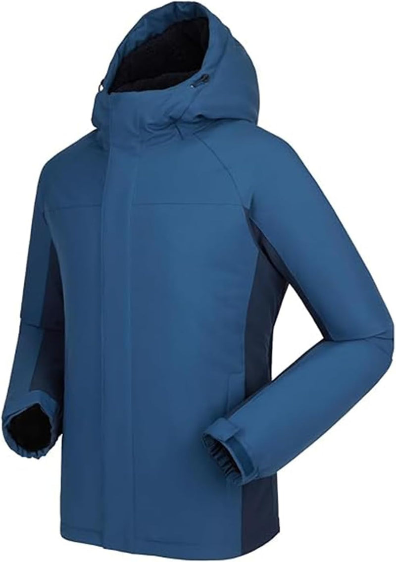 Herren-Skijacke, wasserdichte Outdoor-Jacke, winddichte Wanderjacke für Herren, Fleece-Futter, abneh