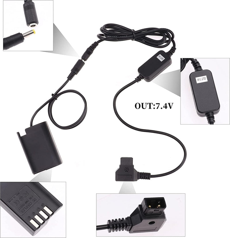 Hersmay Decoded DMW-BLK22 Dummy Akku Power Adapter DMW-DCC17 D-tap Stecker für Panasonic Lumix S5 S5