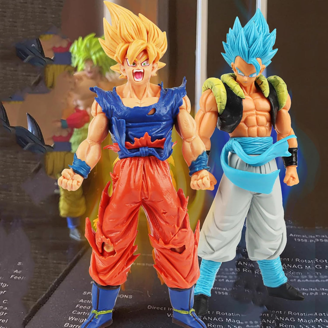 2 Stück Go-ku Figuren, Go-ku Anime Figur Statue 18cm, Super Saiyajin Actionfiguren, Go-ku Figur für