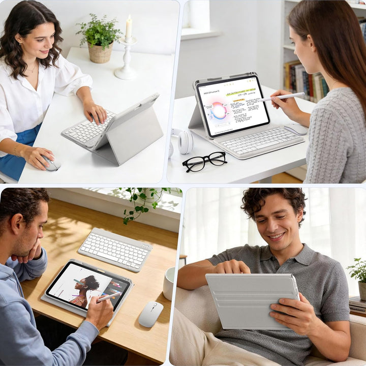 drivego Tastatur Hülle mit Maus for iPad A16 11/10 Generation (11/10.9 Zoll 2025/2022), Bluetooth Ma