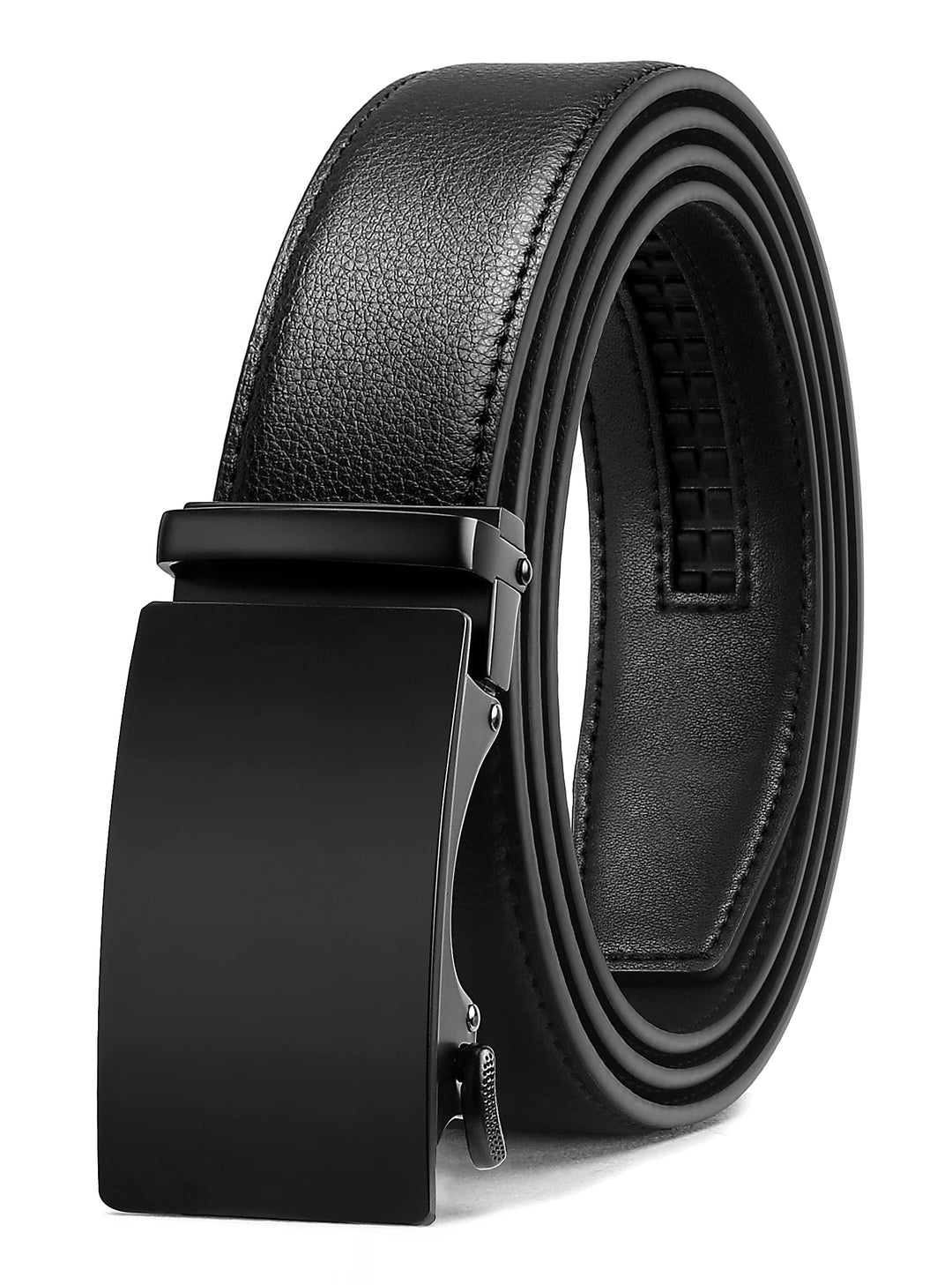 CHAOREN Gürtel Herren, Automatik Ledergürtel Herren 35mm ohne Löcher Taille 120-135cm (Gesamtlänge 1